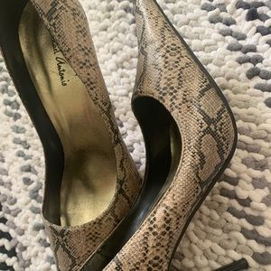 Snake stiletto heels